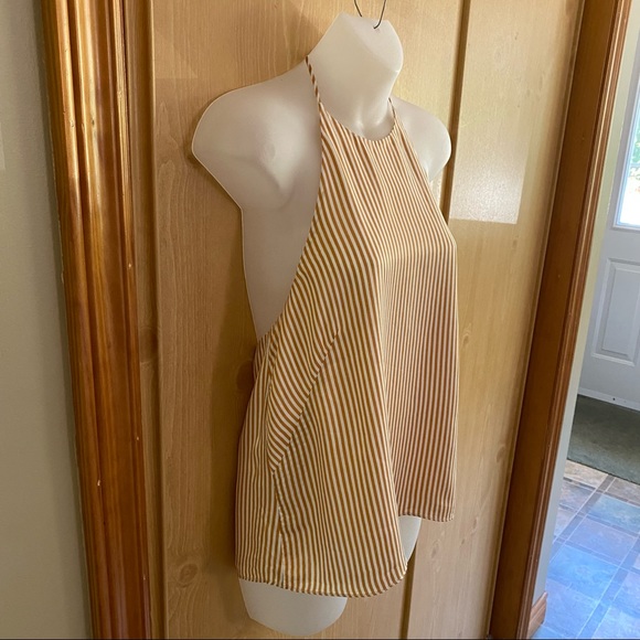 Revolve AFRM • Yellow Striped Halter Swing Tank - Picture 6 of 12